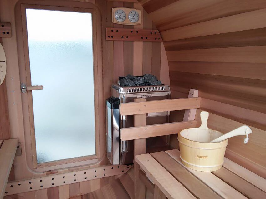 Intérieur sauna bois 